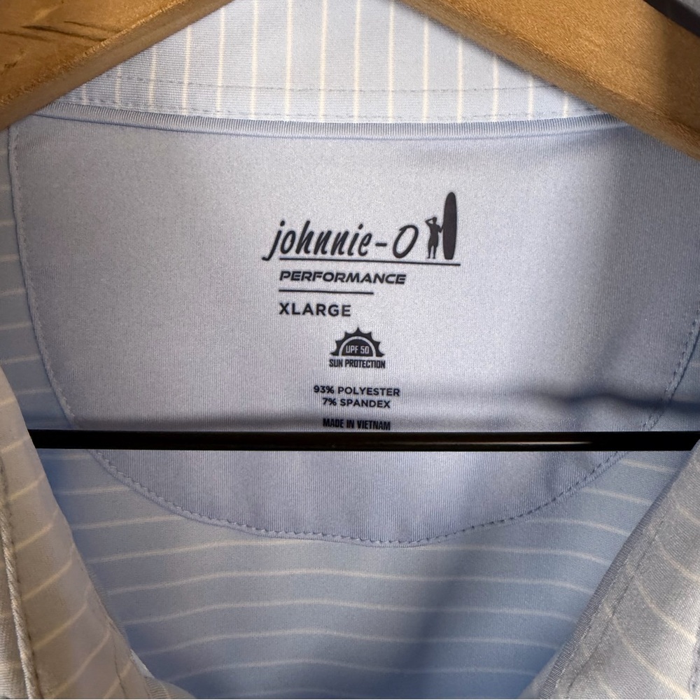 Johnnie-O Performance Polos Size XL Lot Of Two Blue Stretch Performance AOP - Picture 9 of 9